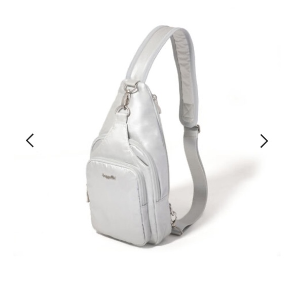Baggallini Sleek Silver Sling Backpack - Picture 2 of 6